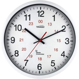 Youshiko Radio Controlled Wall Clock (Official Uk & Ireland Version), Premium Quality, White Metal Case 30Cm