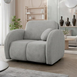Convertible Armchair Bed Viva Comfy I With Storage Compact Single Sofa Sleeper For Small Spaces Light Grey - thumbnail 1