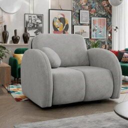 Convertible Armchair Bed Viva Comfy I With Storage Compact Single Sofa Sleeper For Small Spaces Light Grey - thumbnail 2