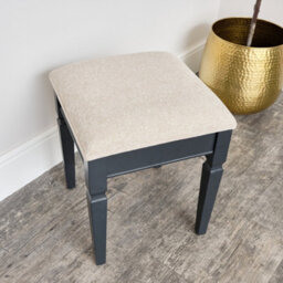 Melody Maison Navy Black Cushioned Dressing Table Stool - Daventry Navy Black Range - thumbnail 4