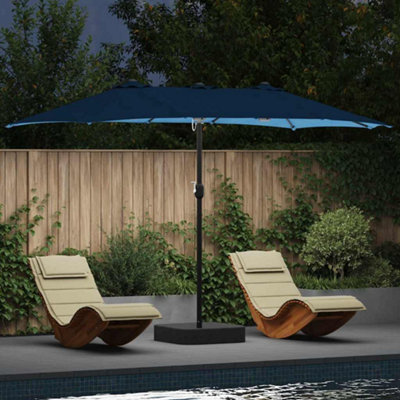 Berkfield Garden Parasol Blue 385 X 209 X 244 Cm Fabric - image 1