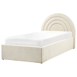 Beliani Kids Ottoman Bed Fabric Anet 90 X 200 Cm (Eu Single) Beige - thumbnail 1