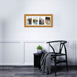 AK Frames 50X20Cm Oak Classic Multi Photo Frame With White Mount - Holds 4 Apertures (4X) 6X4 Photos - thumbnail 3