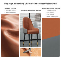 Fativo Set Of 2 Dining Microfiber Leather Chairs Padded Seat High Back Armchair, Red, 52L X 49W X 90Hcm - thumbnail 6