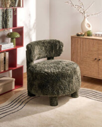 Beliani Armchair Hamina Faux Fur Dark Green - thumbnail 2