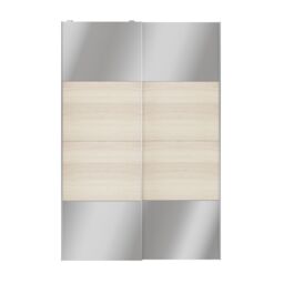 GoodHome Atomia Freestanding Contemporary Panelled Mirrored Gloss Oak Effect 2 Door Sliding Wardrobe Door Kit (H)2250mm (W)1500mm - thumbnail 3