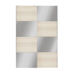 GoodHome Atomia Freestanding Contemporary Panelled Mirrored Gloss Oak Effect 2 Door Sliding Wardrobe Door Kit (H)2250mm (W)1500mm - thumbnail 4