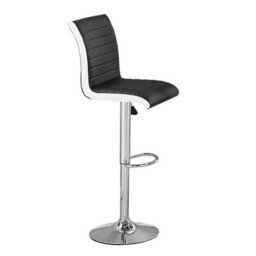 Furniture in Fashion Ilko White High Gloss Bar Table With 4 Ritz Black White Stools - thumbnail 3