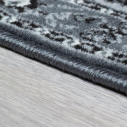 Bravich Hard Wearing Hessian Backed Stair Runner Kitchen Mat - Texas Grey Traditional Medallion - 60X450Cm (2'x15') - thumbnail 5