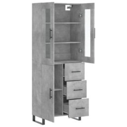 Berkfield Elegant Highboard Concrete Grey 69.5X34X180 Cm Engineered Wood - thumbnail 4