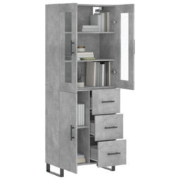 Berkfield Elegant Highboard Concrete Grey 69.5X34X180 Cm Engineered Wood - thumbnail 3