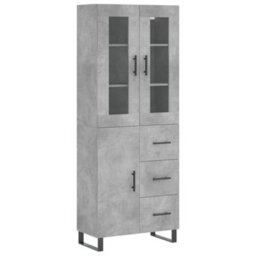 Berkfield Elegant Highboard Concrete Grey 69.5X34X180 Cm Engineered Wood - thumbnail 1