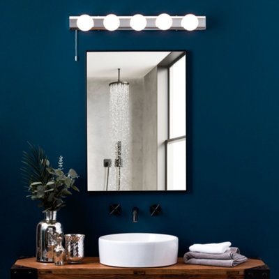 Litecraft Tasmieno Chrome 5 Lamp Hollywood Style Bathroom Wall Light - image 1