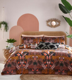 Furn. Kaihalu Jungle Animal Floral Reversible Duvet Cover Set, Single, Purple - thumbnail 2