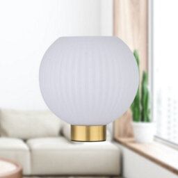 First Choice Lighting Set Of 2 Betchley - Battery Operated Satin Brass Lamp With White Glass - thumbnail 7