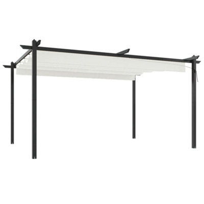 Berkfield Sturdy Garden Gazebo With Retractable Roof 4X3 M Cream - image 1