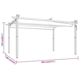 Berkfield Sturdy Garden Gazebo With Retractable Roof 4X3 M Cream - thumbnail 8