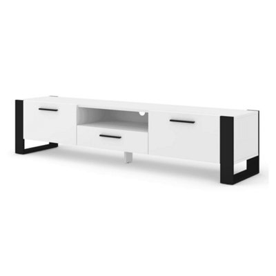 Arte Modern Nuka Tv Cabinet In White Matt W2000mm X H480mm X D430mm - image 1