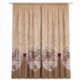 "Smart Living Oooh La La Curtains Pair With Tie Backs - Eiffel Tower Print- Natural - 66""x72""" - thumbnail 3
