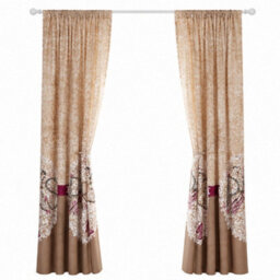 "Smart Living Oooh La La Curtains Pair With Tie Backs - Eiffel Tower Print- Natural - 66""x72""" - thumbnail 4