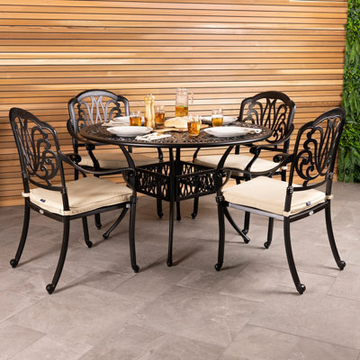 Charles Bentley Premium Furniture Cast Aluminium 4 Seater Outdoor Dining Set - image 1
