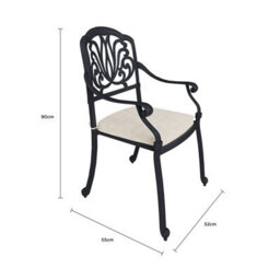 Charles Bentley Premium Furniture Cast Aluminium 4 Seater Outdoor Dining Set - thumbnail 9