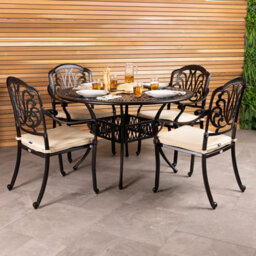 Charles Bentley Premium Furniture Cast Aluminium 4 Seater Outdoor Dining Set - thumbnail 1