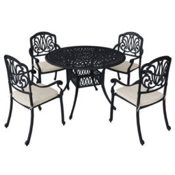 Charles Bentley Premium Furniture Cast Aluminium 4 Seater Outdoor Dining Set - thumbnail 3