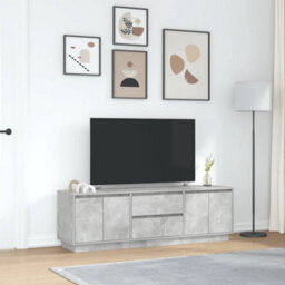Berkfield Tv Cabinet With Led Lights Concrete Grey 160.5X41X50 Cm - thumbnail 4