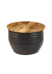 Elm Home And Garden Wooden Metal Round Coffee Table Storage Lift Lid H46 X W75.5 X D75.5 - thumbnail 1