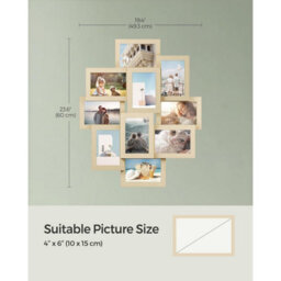 Songmics Photo Frame Gallery Set, Wall Picture Display Collection, Home Decor Frame Arrangement, Natural Beige - thumbnail 2
