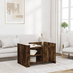 Berkfield Coffee Table Smoked Oak 80X50X50 Cm Engineered Wood - thumbnail 1