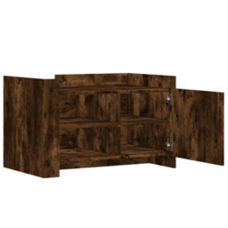 Berkfield Coffee Table Smoked Oak 80X50X50 Cm Engineered Wood - thumbnail 7