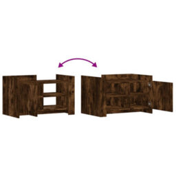 Berkfield Coffee Table Smoked Oak 80X50X50 Cm Engineered Wood - thumbnail 8