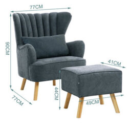 Darphe Faux Wool Upholstered Armchair And Footstool - thumbnail 5