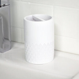 Showerdrape Chantilly White Toothbrush Holder