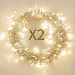 Accessotech 2 Pack Waterproof 50 Led Battery Christmas Fairy Lights Warm White Timer Remote