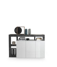 FurniComp LTD Furnicomp Lorenzo 3 Door White Gloss And Anthracite Sideboard - thumbnail 3
