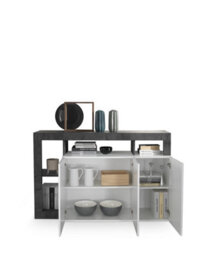 FurniComp LTD Furnicomp Lorenzo 3 Door White Gloss And Anthracite Sideboard - thumbnail 2