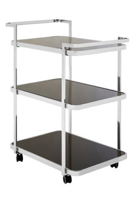 Orsina Stylish Chrome Drinks Trolley, Durable Garden Drinks Trolley For Bedroom, Spacious Kitchen Storage Trolley - image 1