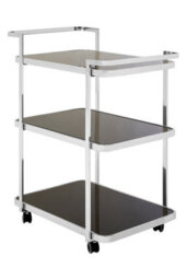 Orsina Stylish Chrome Drinks Trolley, Durable Garden Drinks Trolley For Bedroom, Spacious Kitchen Storage Trolley - thumbnail 1