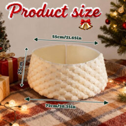 Amorly White Faux Fur Christmas Tree Collar, Soft Plush Large Ring For Artificial Trees, Boho Style Holiday Home Christmas Decor - thumbnail 4