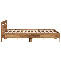 Berkfield Bed Frame With Headboard With Headboard Old Wood 180 X 200 Cm - thumbnail 7