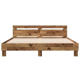 Berkfield Bed Frame With Headboard With Headboard Old Wood 180 X 200 Cm - thumbnail 6