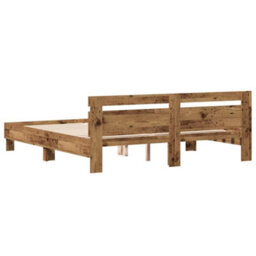 Berkfield Bed Frame With Headboard With Headboard Old Wood 180 X 200 Cm - thumbnail 8