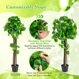 Gainoom Artificial Crabapple Tree Fake Plant In Pot Indoor Potted Floor Plant Decor - thumbnail 8