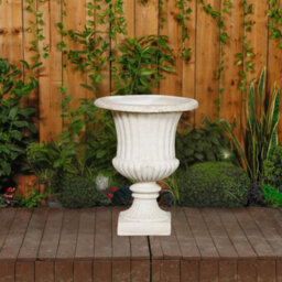 Extra Large White/cream Ancient Greek Style Fluted Vase Planter Urn - thumbnail 5