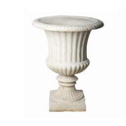 Extra Large White/cream Ancient Greek Style Fluted Vase Planter Urn - thumbnail 2