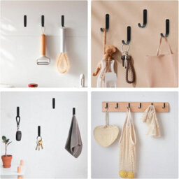 Pcs Black Metal Wall Hooks, Coat Rack Hooks For Clothes, Hats, Bags, Keys For Bedroom, Bathroom, Kitchen, Single Hole - thumbnail 3