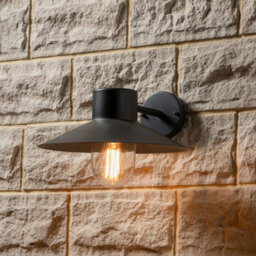 Pacific Lifestyle Dark Grey Mains Powered Outdoor Wall Light Fisherman Garden Lights